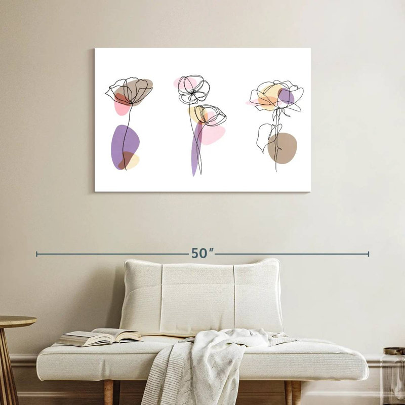Illustration d'une fleur de tulipe Harnek, H 26 po x l 39 po