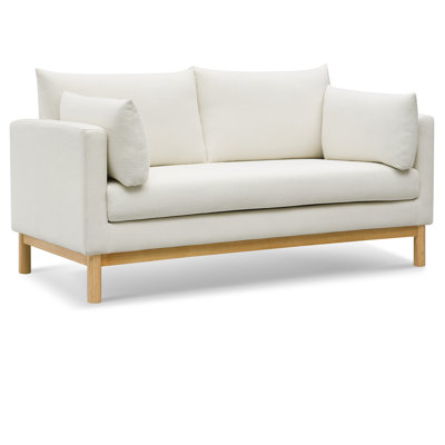 Lewellen 66" Linen Textured Fabric Loveseat