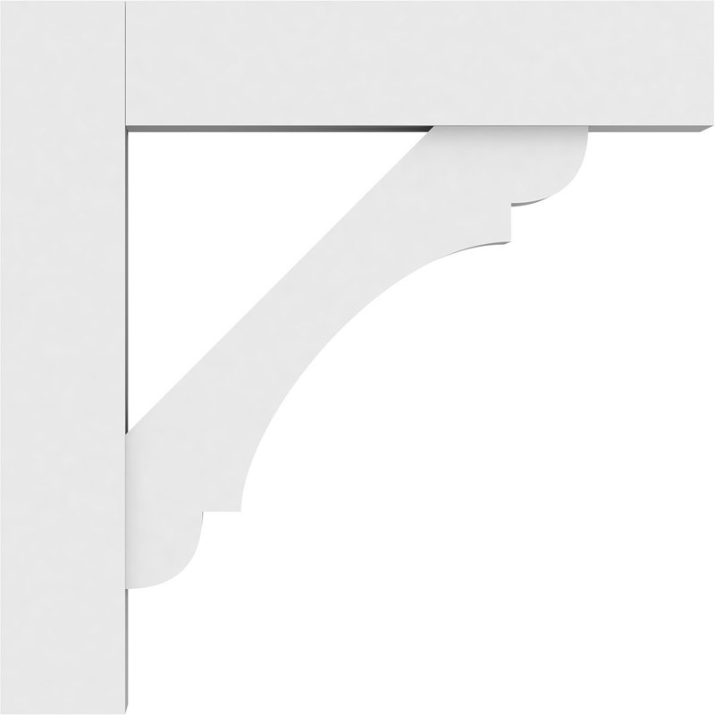 3"W x 20"D x 20"H Standard Olympic Architectural Grade PVC Bracket with Block Ends, 20"H x 3"W x 20"D