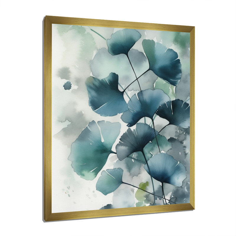 Green Leaf Veins I - Floral Leaves, reproduction sur toile, H 32 po x l 24 po x P 1 po, Encadrement doré
