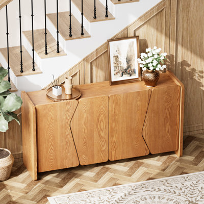 Buffet 57 po avec 4 portes géométriques