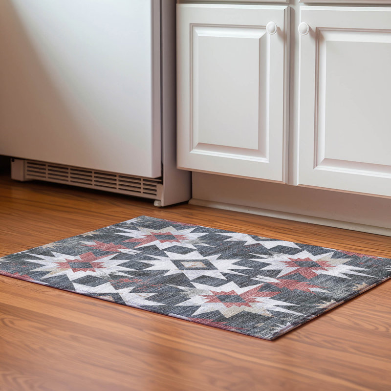 Premium Machine Washable Farolt AMF1893 Aztec Rug, Rectangle 1'8" x 2'6"