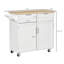 Îlot de cuisine sur roulettes moderne, chariot de rangement avec chariot et plateau en bois d'hévéa-121085369