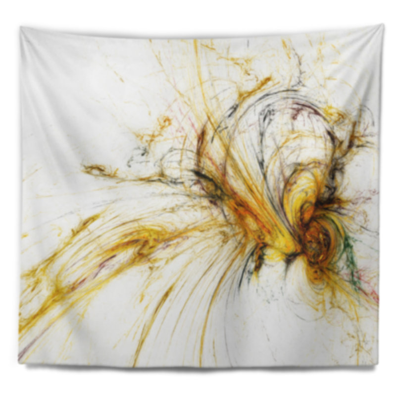 Tapisserie galaxie spirale jaune Abstract, H 78 po x l 92 po