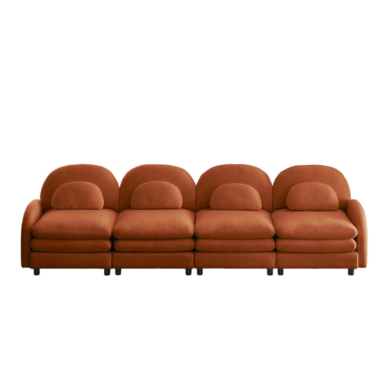 Canapé 4 places Teddy, H 35,41 po x l 129,11 po x P 33,81 po, Orange