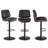Modern Upholstered Swivel 26.2”H Faux Leather Adjustable Height Barstools with Footrest