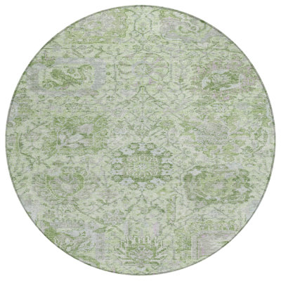 Geneva Green Washable Indoor-Outdoor Rug - 