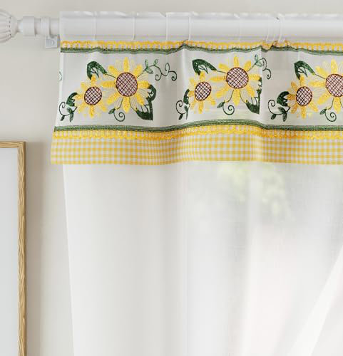Juliane Sheer Curtain Pair, 98cm Width x 107cm Drop, Yellow