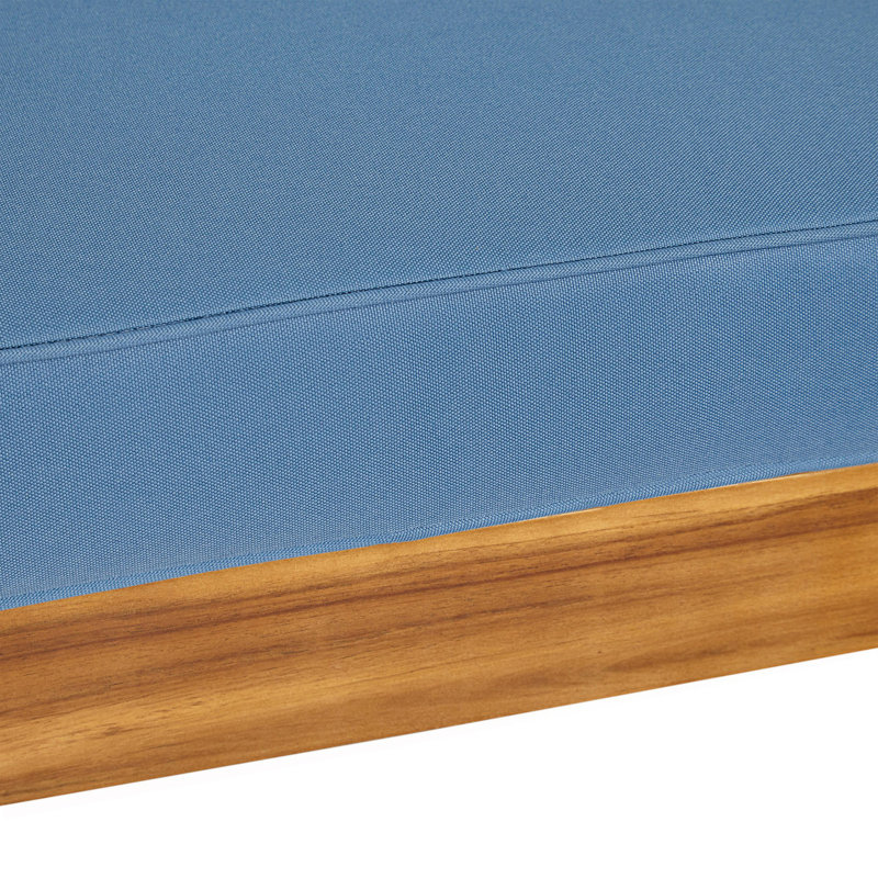 Banc de coin droit avec coussin, Bleu