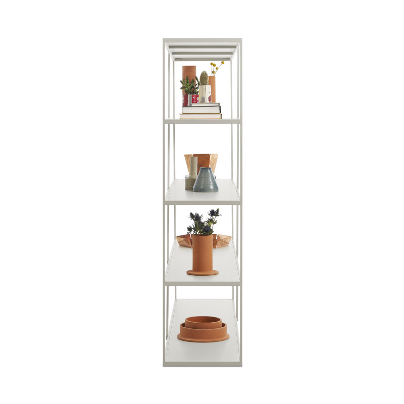 NeedWant Etagere Bookcase, Putty, (4 Shelves) 73" H x 42" W x 19" D