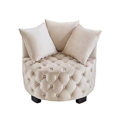 Chaise d'appoint rembourrée et capitonnée