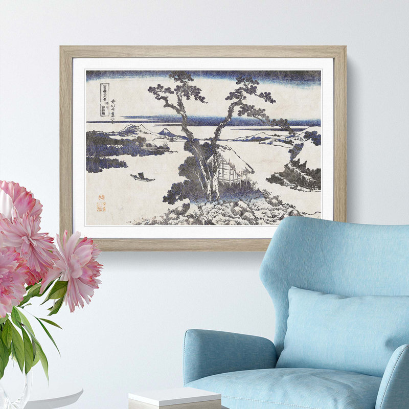 The Lake Suwa in Shinano Province by Katsushika Hokusai - Framed Print, 36cm H x 48cm W x 2cm D, Oak Framed
