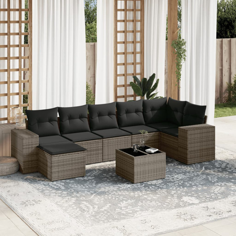 Vidaxl Garden Sofa Set Grey, Dark Grey