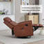 Fauteuil inclinable manuel pivotant en cuir avec massage thermique-1394553588