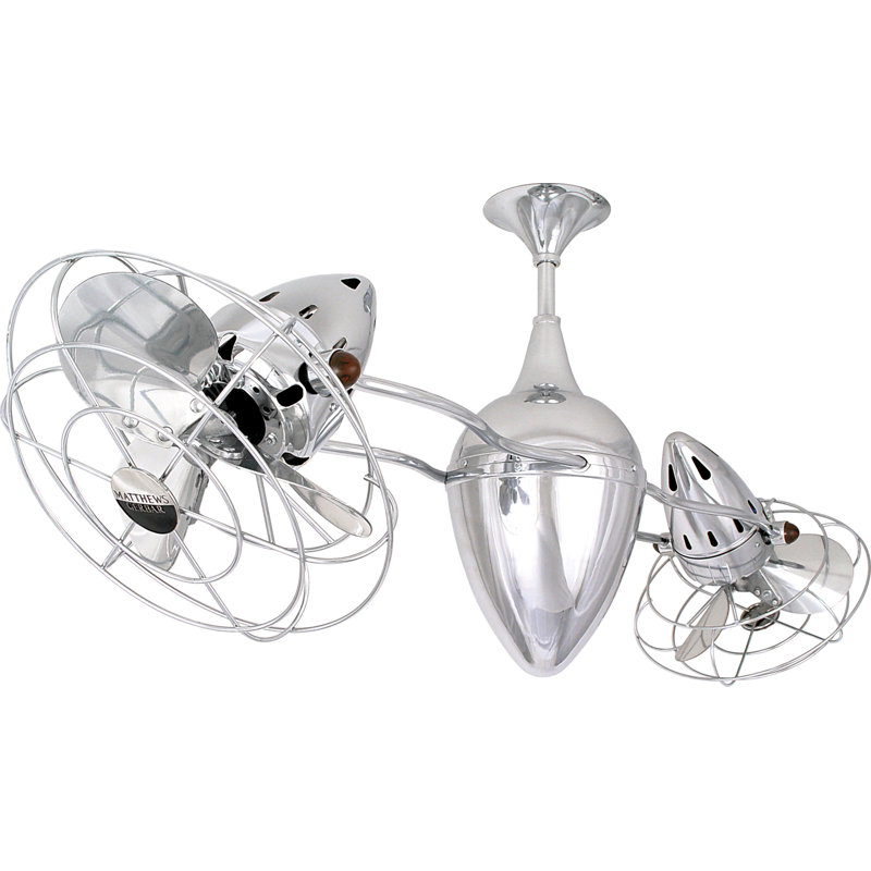 Ar Ruthiane Downrod Ceiling Fan, Polished Chrome