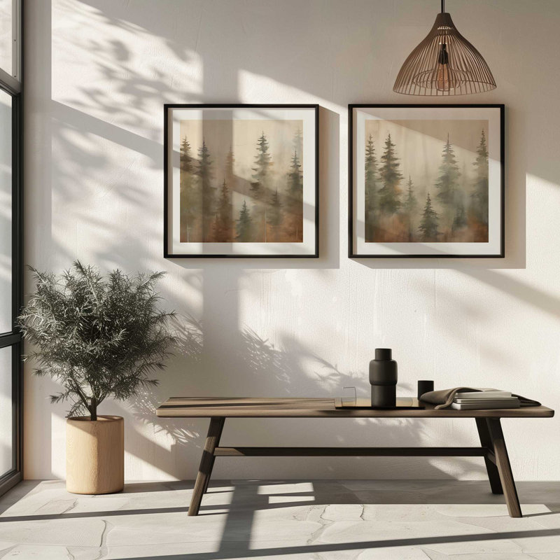 «Foggy Warm Forest», H 13,75 po x l 13,75 po, Rose poudre