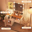 Bureau de maquillage avec lumières et miroir-1969176188