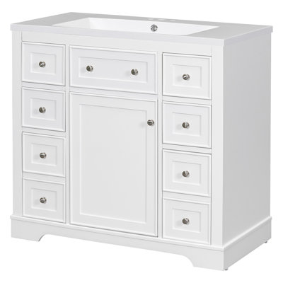 Meuble-lavabo simple 36 po avec plateau en céramique Madalaine