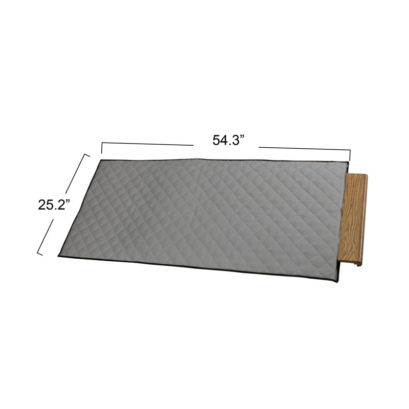 Quilted Table Leaf Zippered Storage Bag in Heavy‑Duty Poly‑Cotton Canvas and Interior Pocket, Gray/Charcoal