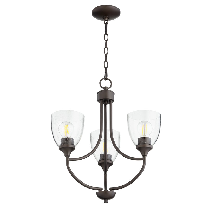 Lustre empire à 3 lumières Cariah, Bronze huilé