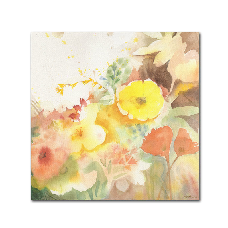 « yellow path » par sheila golden print sur toile tendue, H 35 po x l 35 po x P 2 po
