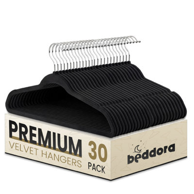 Ensemble de 30 cintres en velours Beddora, cintres robustes antidérapants, minces cintres peu encombrants pour chemises, robes et manteaux