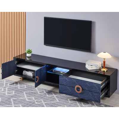 VALUEON 86" Modernist Media Console for 90" Displays with Pre-Built Drawers