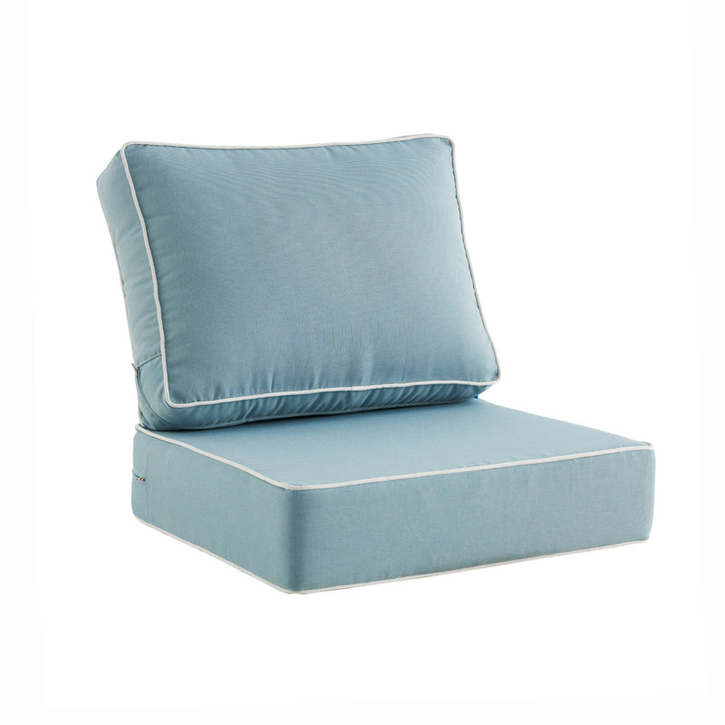 Outdoor 6'' Seat / Back Cushion, Light Blue, 2