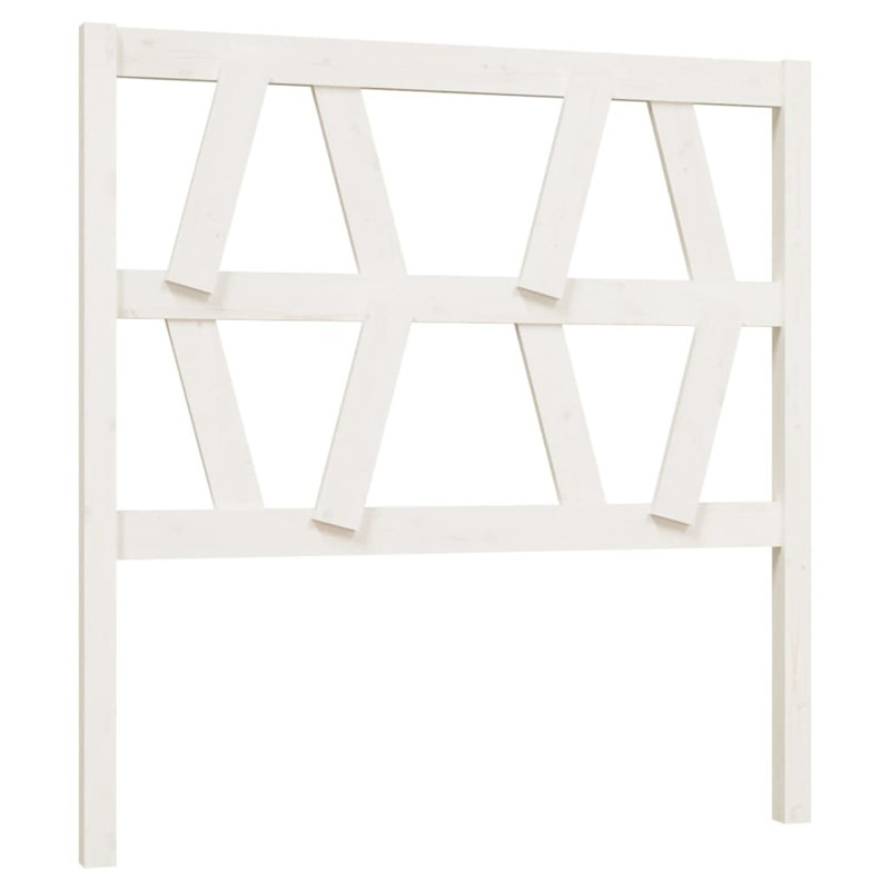 Headboard White 96X4X100 Cm Solid Pine Wood