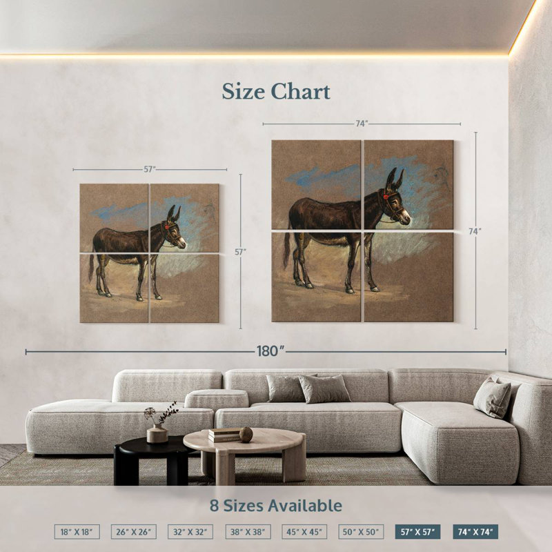 Brampt Study. A Mule, 57" H x 57" W