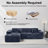 Boneless 106" L-Shape Sectional Couches For Living Room, Cloud Sofa With Chaise, Modern Upholstered Boneless Couch With Deep Seat, Cup Holder & Side Pocket, Sofa Pillows, No Assembly Required-304978226-304978229