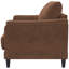 Style rétro avec revêtement rouille, dossier et siège lisses pour un espace paisible et confortable. Accoudoirs élégamment inclinés et rembourrés, coussins moelleux. Silhouette charmante.