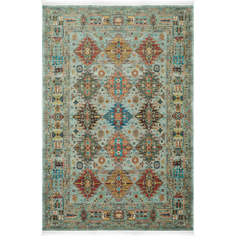Ayalisse Oriental Indoor / Outdoor Area Rug, Rectangle 5'3" x 7'7"