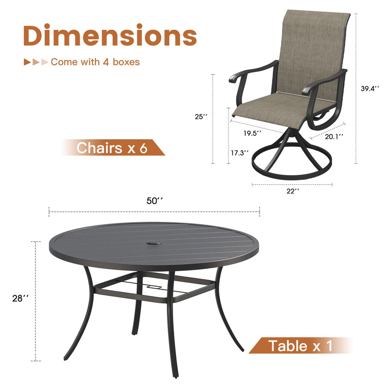 Ensemble repas pour patio, Noir / brun