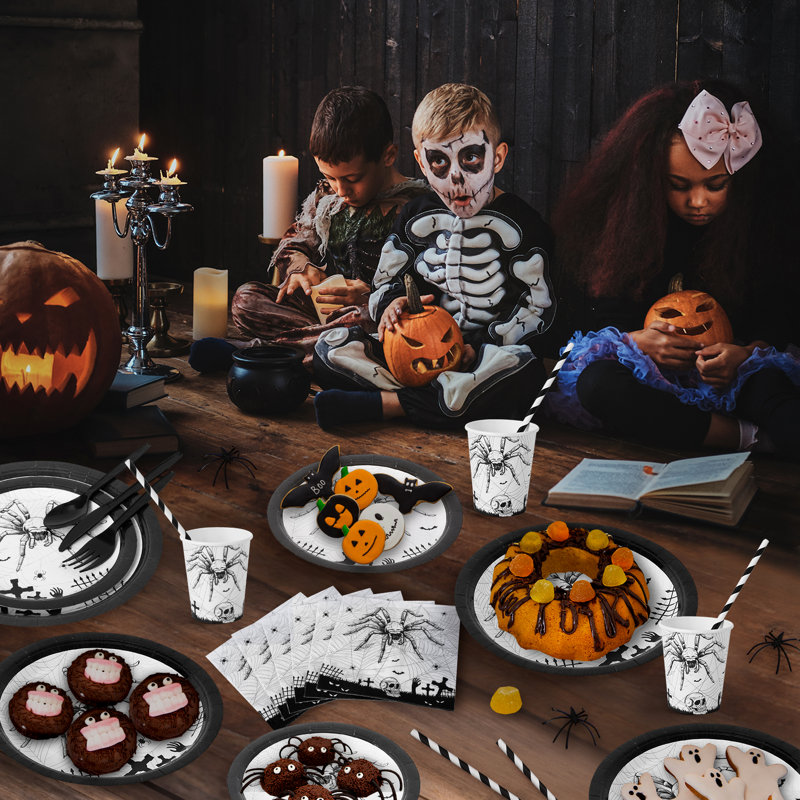 Paper Halloween Party Supplies Kit for 25 Guests