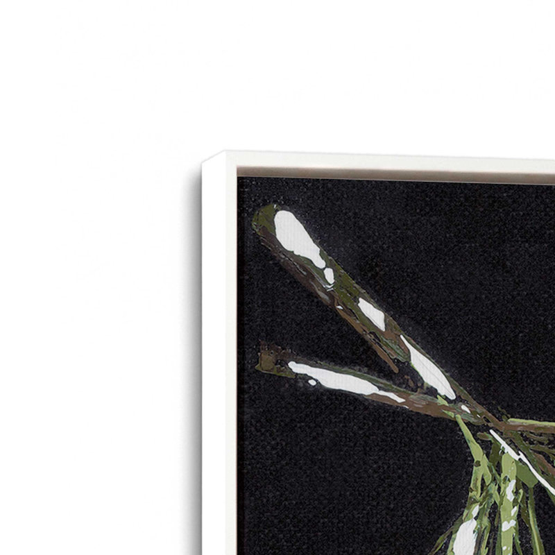 «Pine Sprig» par Julie Norkus, reproduction d'art, Toile avec cadre, L 12 po x H 12 po, Blanc