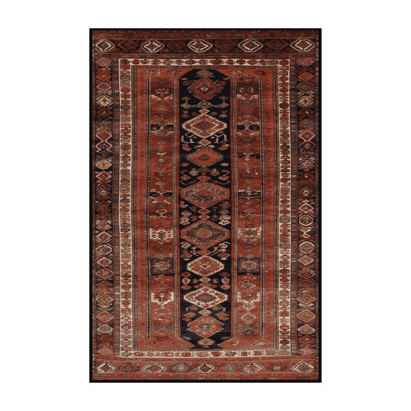 Machine Washable Turkish Brown Area Rug, Rectangle 2' x 3'