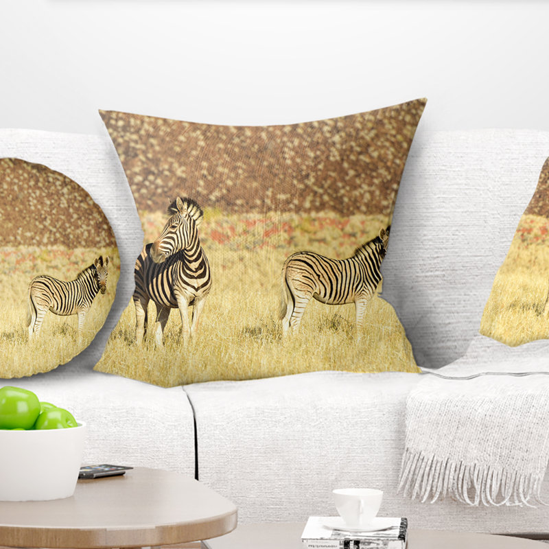 Oreiller en namibs zèbresy pair, 16 po x 1 po, Coussin décoratif