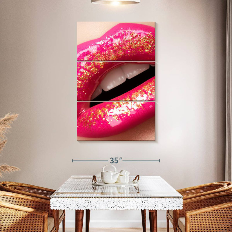 Shuttleworth Sparkling Pink Lips, 50" H x 32" W