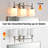 3-Light Brushed Nickel Contemporary Vanity Light with White Glass Shades, Dimmable, Hardwired, Damp Rated, 2 Finish Options-124890743