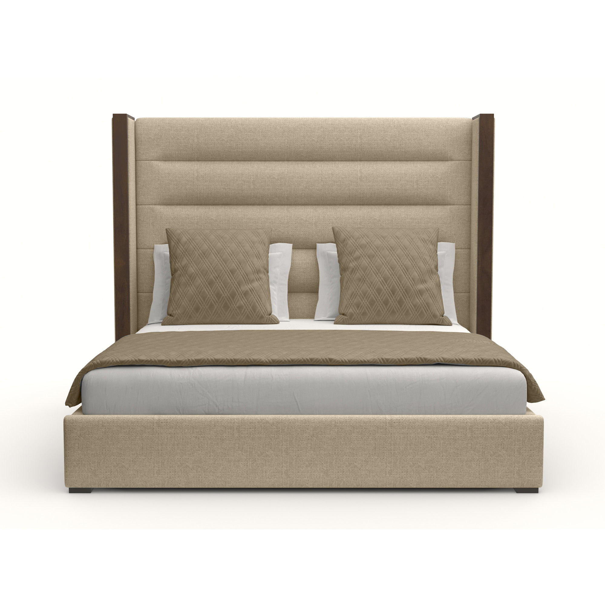 Ally Upholstered Wingback Bed, Flax Revolution®, King