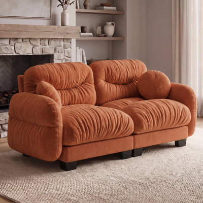 Canapé modulaire à deux places de 81,8 pouces, équipé d'un coussin ergonomique épais, idéal pour les salons, les appartements et les petits espaces dans les chambres.