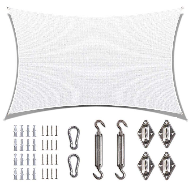 Toile d'ombrage rectangulaire Amgo, H 8 pi x 12 pieds, Blanc