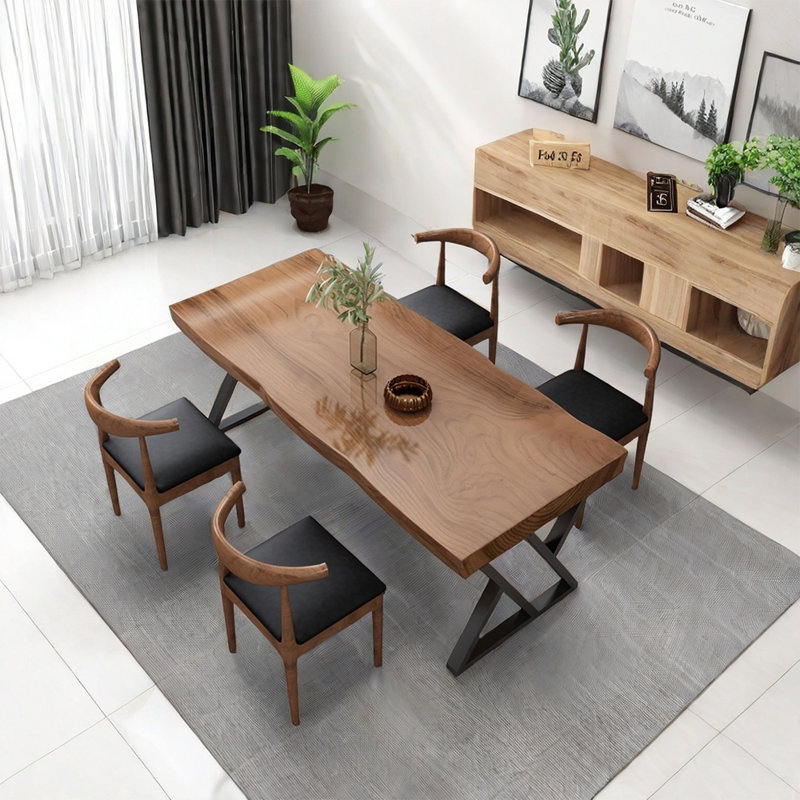 Ensemble de table de salle à manger simple en bois massif, H 29,52 po x L 55,11 po x l 29,52 po