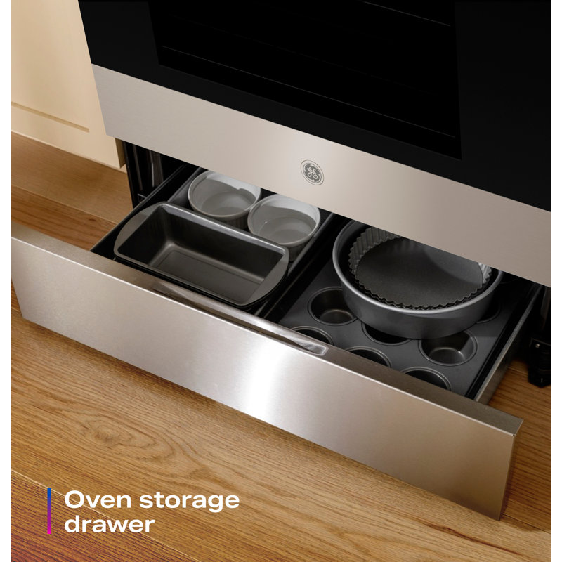 GE Profile ENERGY STAR® 30” Smart Free-Standing Electric Convection Range with No Preheat Air Fry and EasyWas Oven Tray