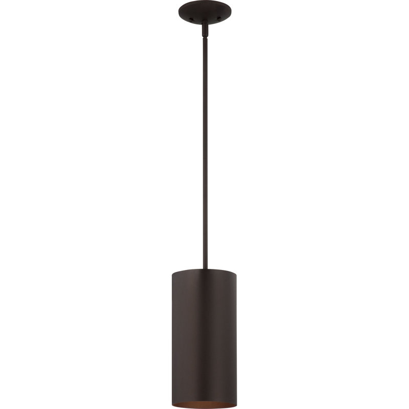 LED Outdoor Pendant, Antique Bronze,  12" H x 6'' W x 6'' D
