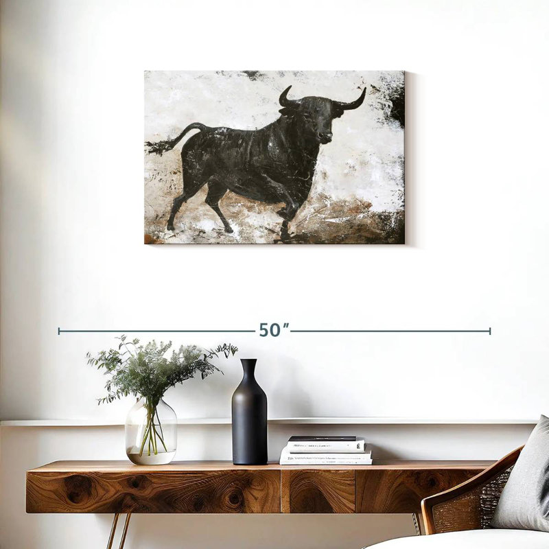 Brampt Black Bull, 20" H x 30" W