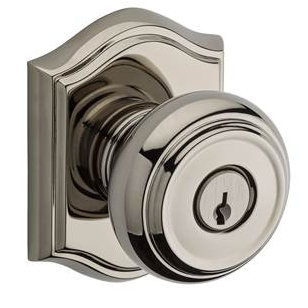Traditional Keyed Door Knob with Traditional Arch Rose Baldwin