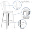 Commercial Grade Distressed Metal Indoor-Outdoor Counter Height Stool with Back-331454705-331454706