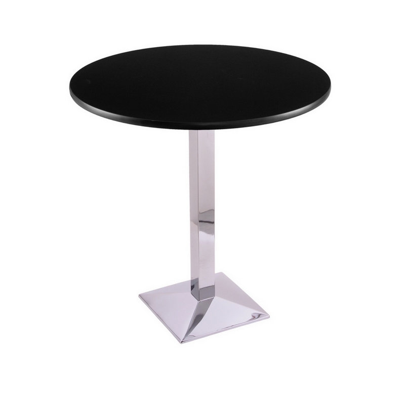 Table piédestal à hauteur de comptoir, Chrome, Diamètre de 36 po, 36"